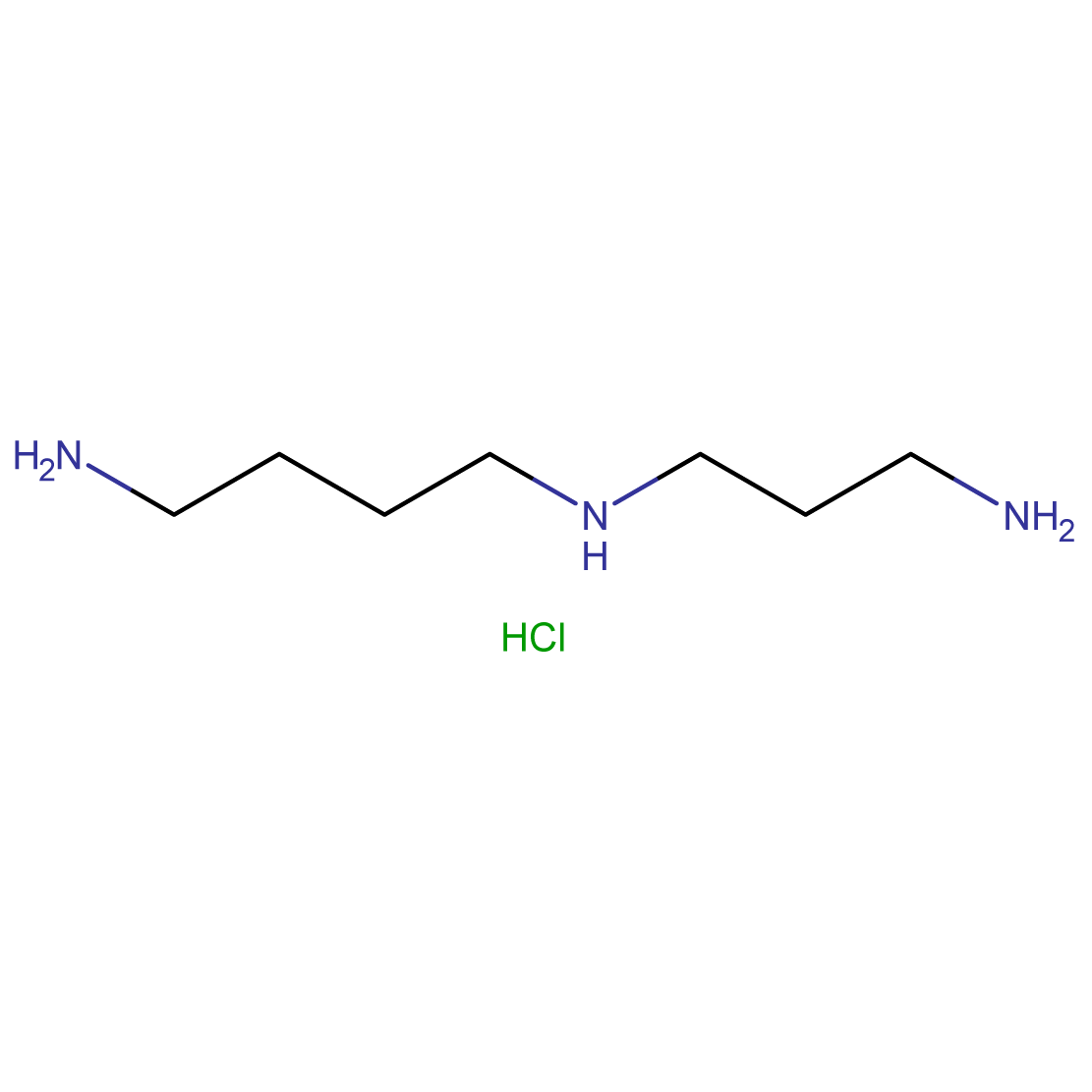Structure Spermidine trihydrochloride CAS 334-50-9