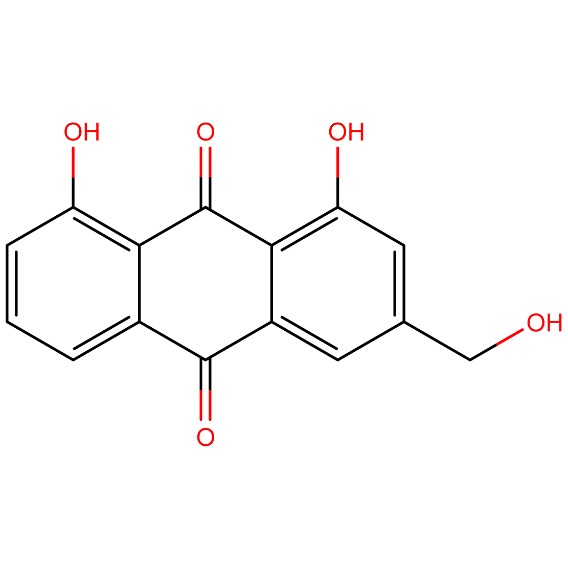 Structure Aloe Emodine CAS 481-72-1
