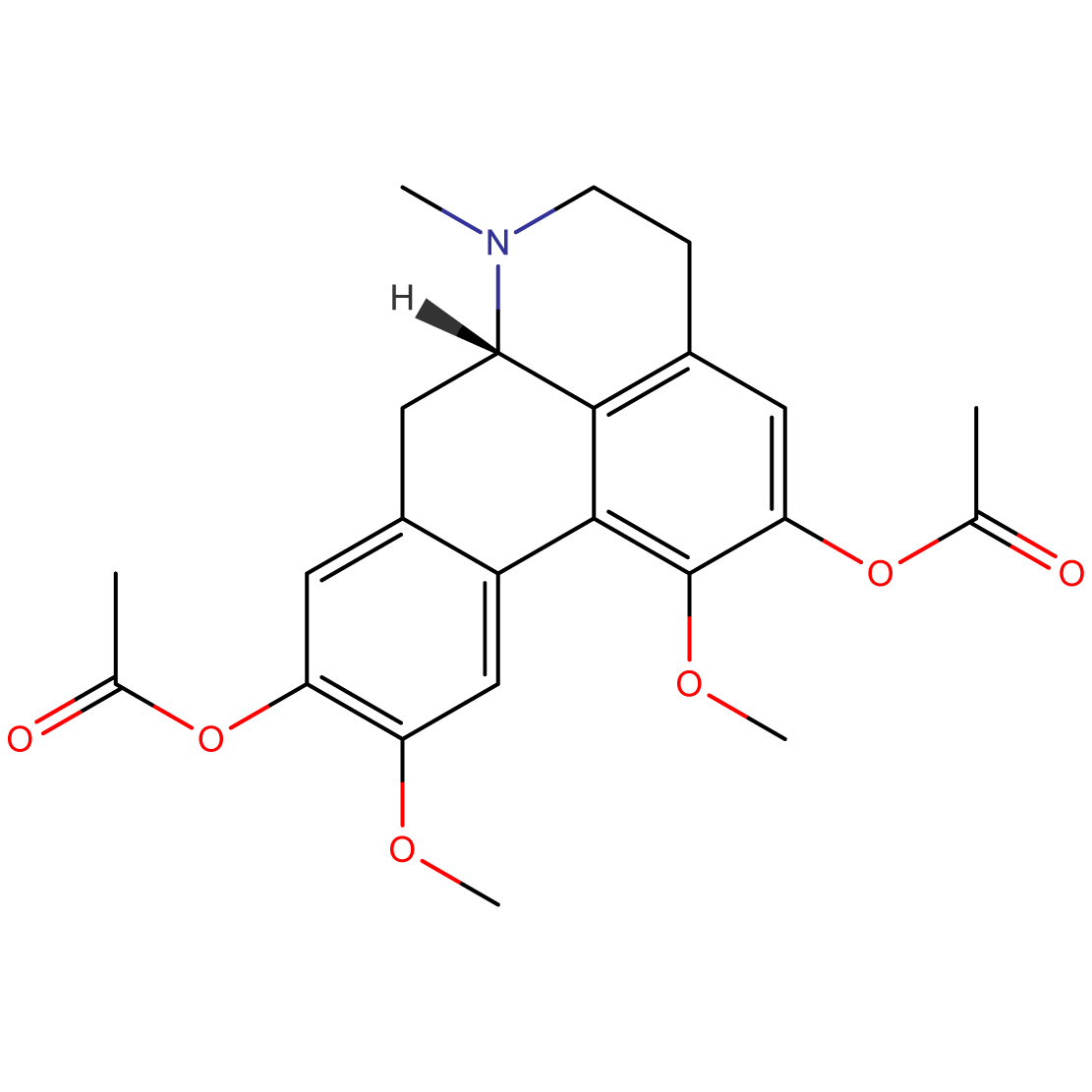Structure Diacetyl boldine CAS 72584-75-9