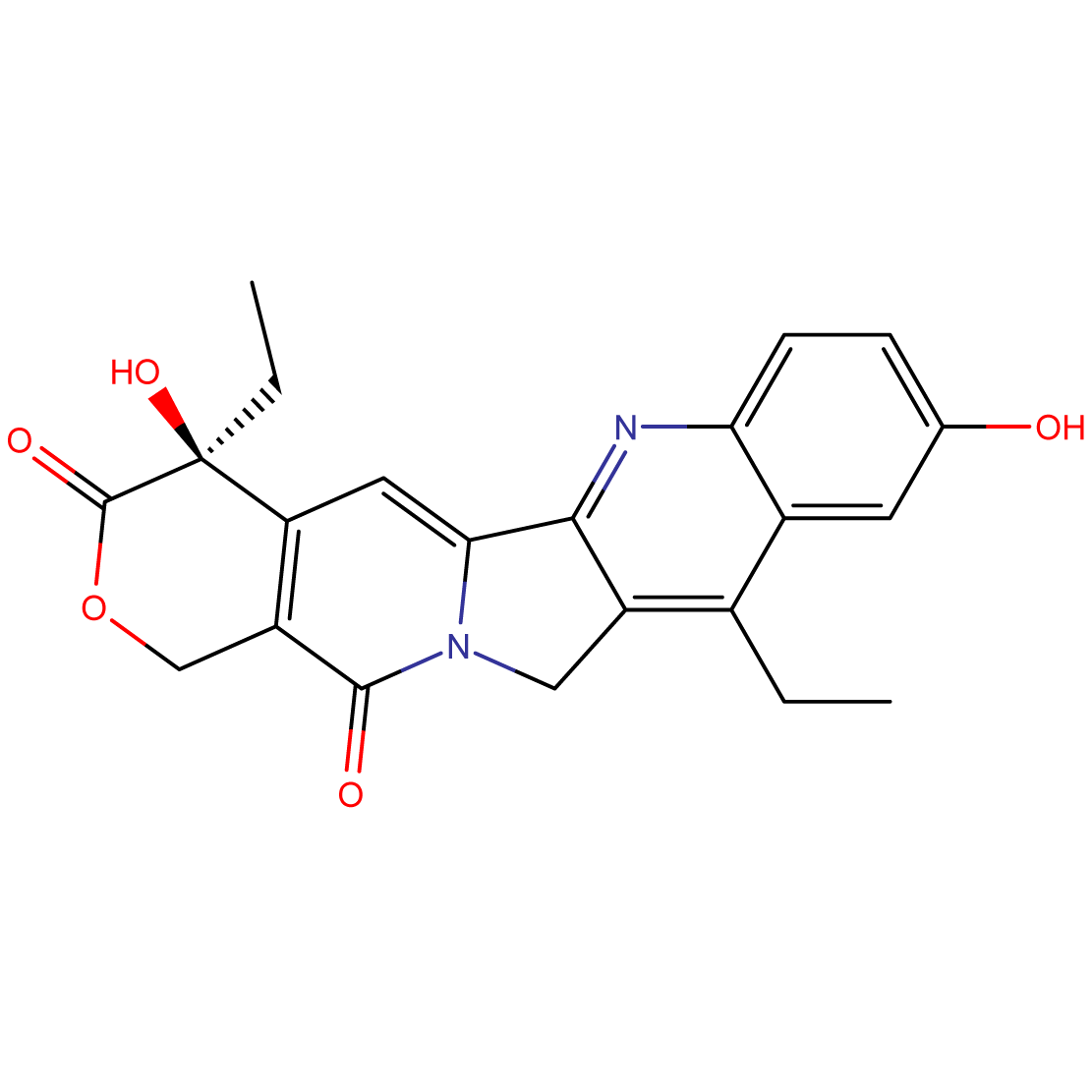 Structure 7-Ethyl-10-hydroxycamptothecin CAS 86639-52-3